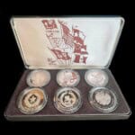 1986 Texas Sesquicentennial Logo Medallions – Six Crests 6-Piece Silver Set (Colonial Coins)
