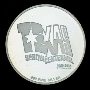 1986 Texas Sesquicentennial Logo Silver Medallion – Confederate (Tri-State) reverse