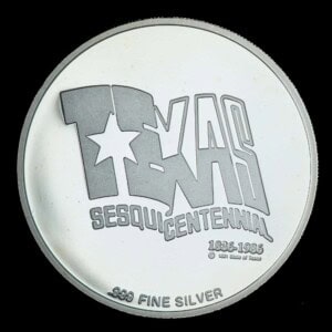 1986 Texas Sesquicentennial Logo Silver Medallion – France (Tri-State) reverse
