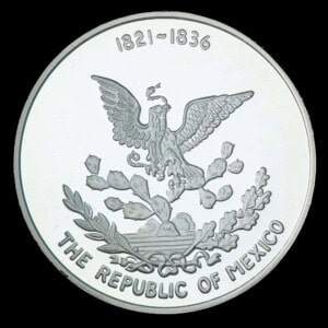 1986 Texas Sesquicentennial Logo Silver Medallion – Mexico (Tri-State) obverse