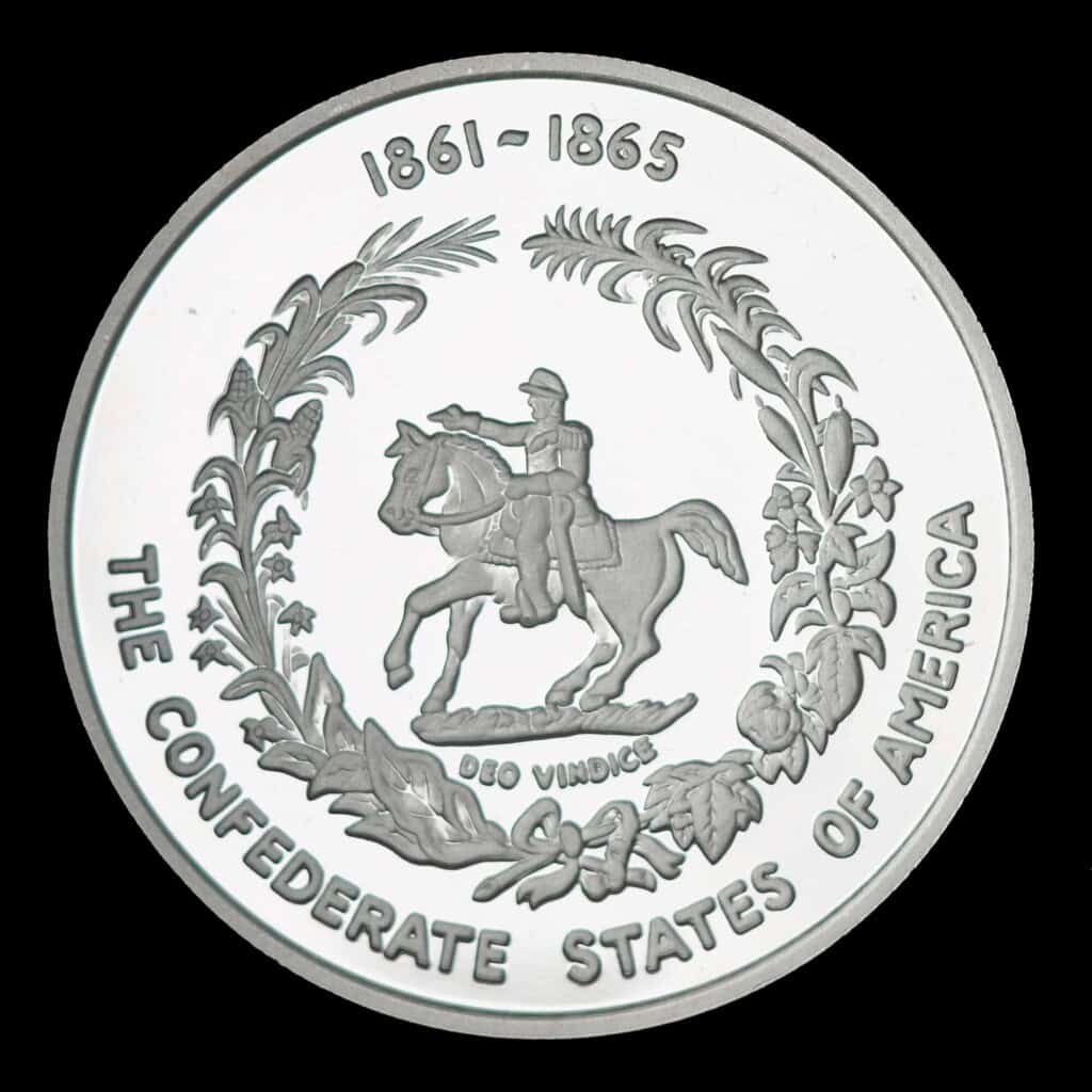 1986 Texas Sesquicentennial Logo Silver Medallion – Confederate States (JM) Obverse