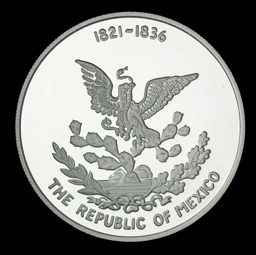 1986 Texas Sesquicentennial Logo Silver Medallion – Mexico (JM) Obverse