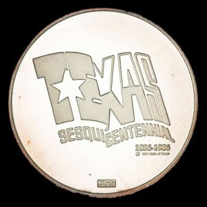 1986 Texas Sesquicentennial Logo Silver Medallion – Republic of Texas (JM) reverse