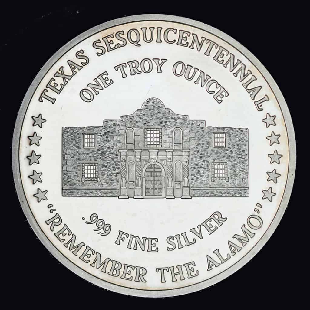 1986 Davy Crockett Silver Round Reverse