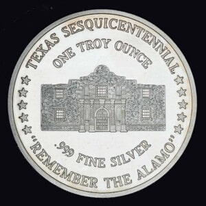 1986 Davy Crockett Silver Round reverse