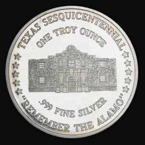 1986 Jim Bowie Silver Round reverse