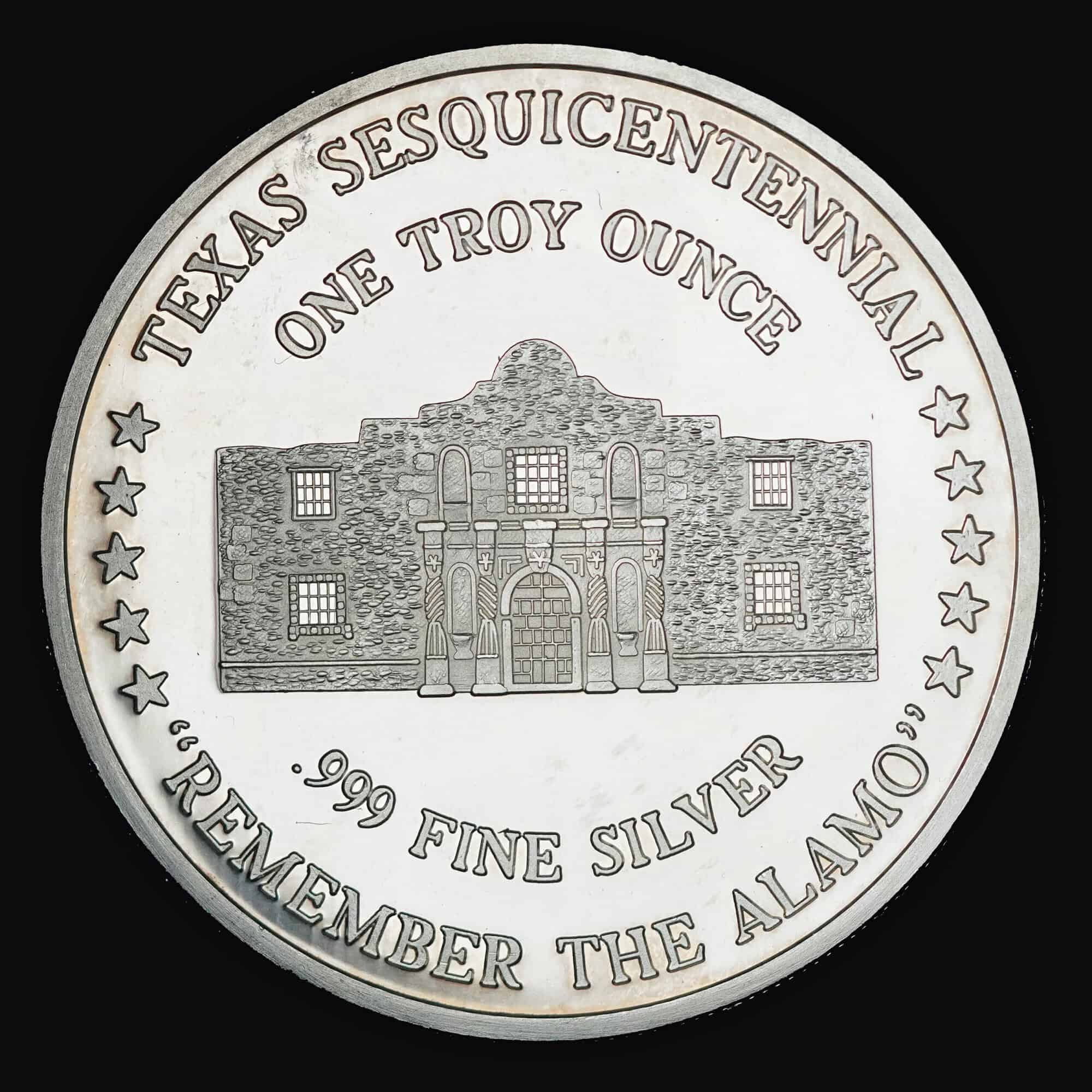 1986 Jim Bowie Silver Round reverse