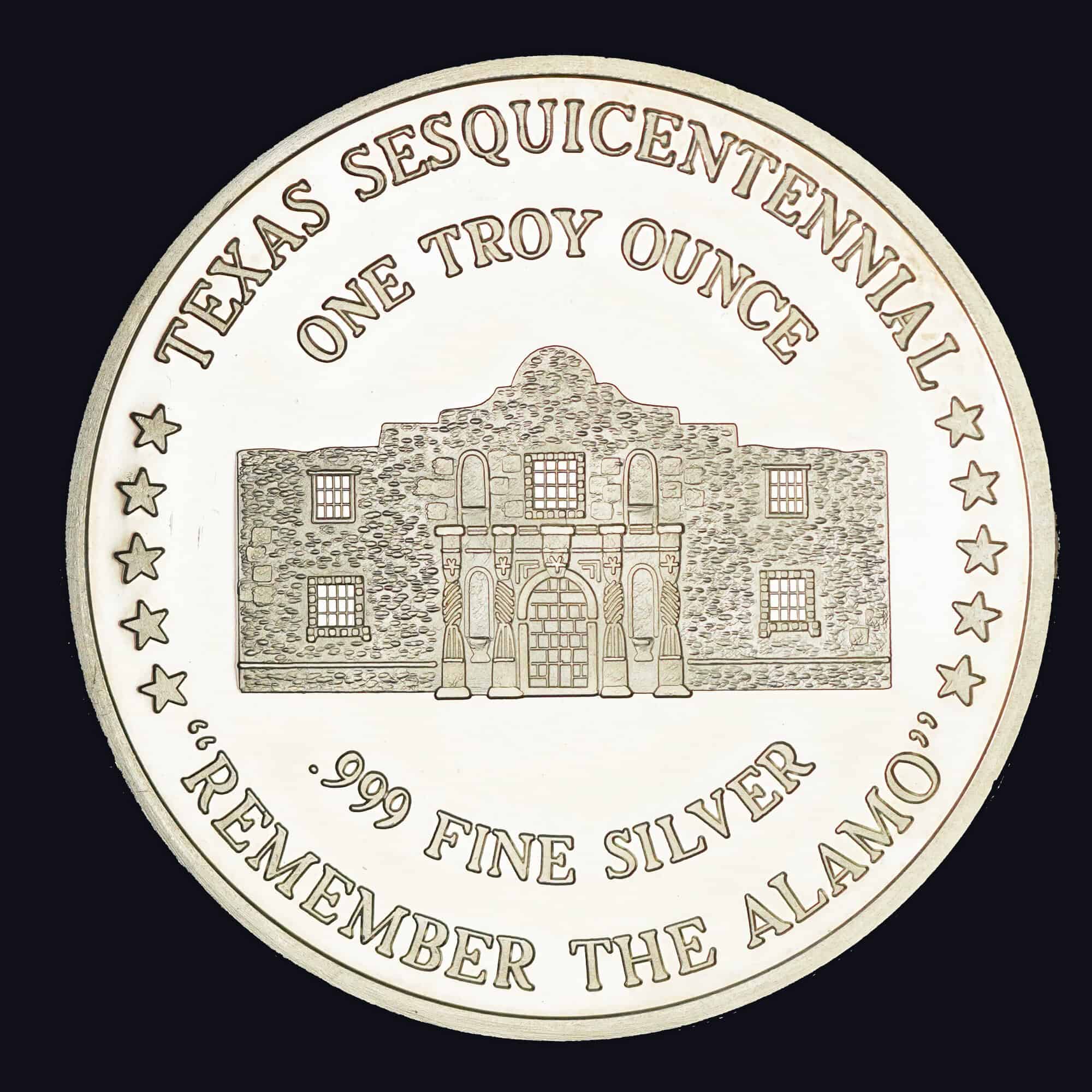 1986 William B. Travis Silver Round reverse