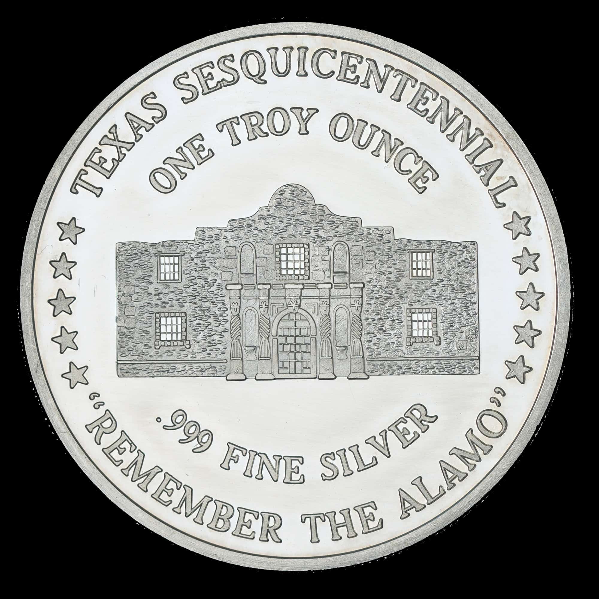 1986 William B. Travis Silver Round reverse