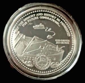 1987 Titanic 75th Anniversary Silver Round reverse