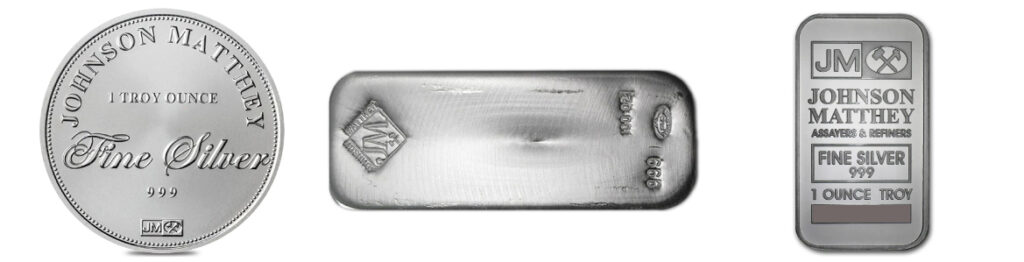 Johnson Matthey Silver Rounds and Bars