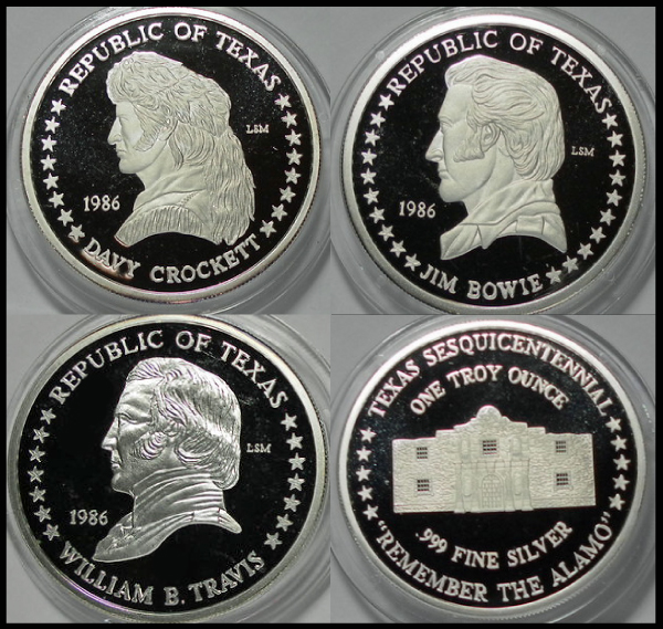 1987 Lone Star Mint Heros of the Alamo