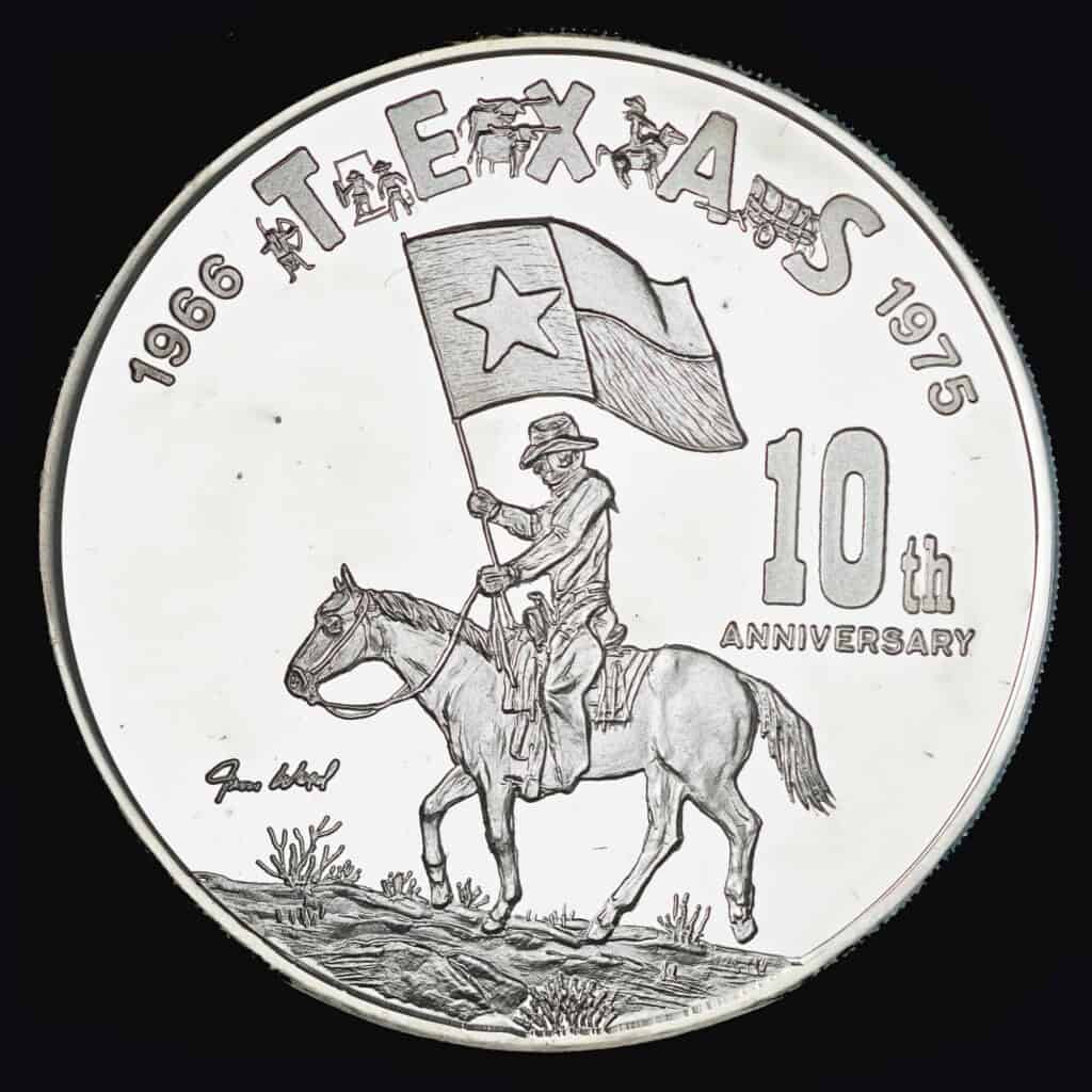 1975 Palo Duro Canyon 10th Anniversary Silver Round Obverse