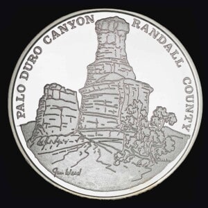 1975 Palo Duro Canyon 10th Anniversary Silver Round reverse
