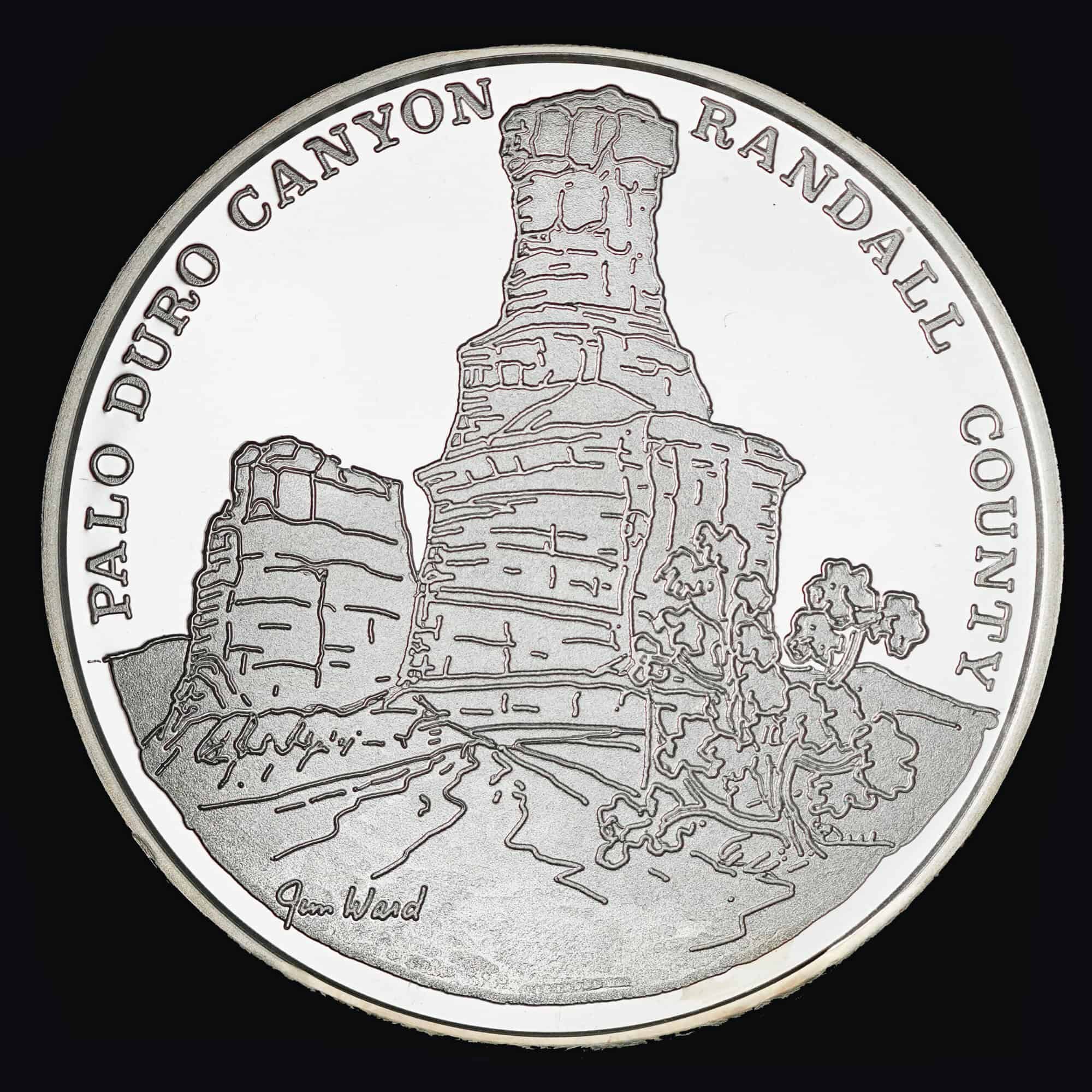 1975 Palo Duro Canyon 10th Anniversary Silver Round Reverse