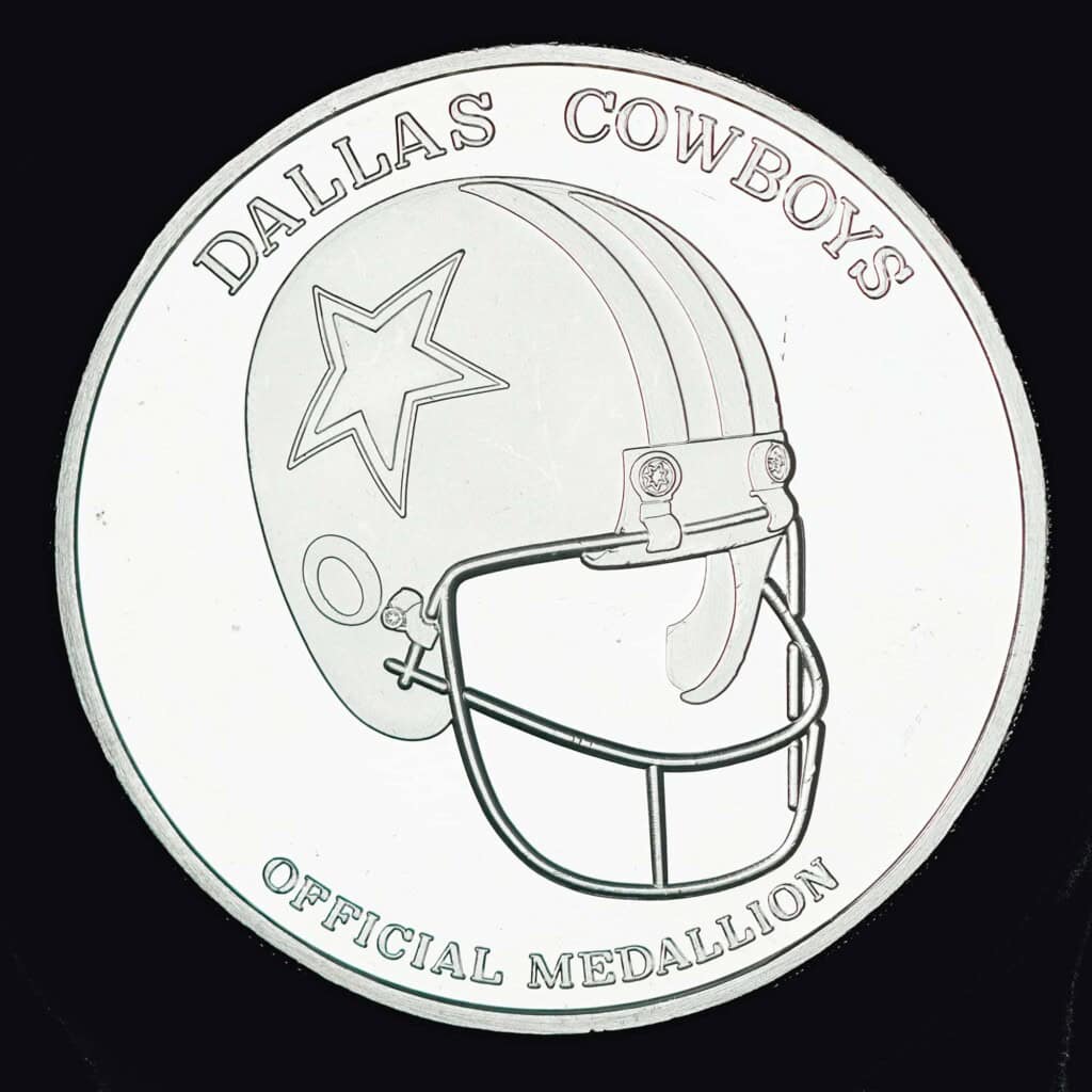 1985 Dallas Cowboys Silver Anniversary Limited Edition Round Obverse