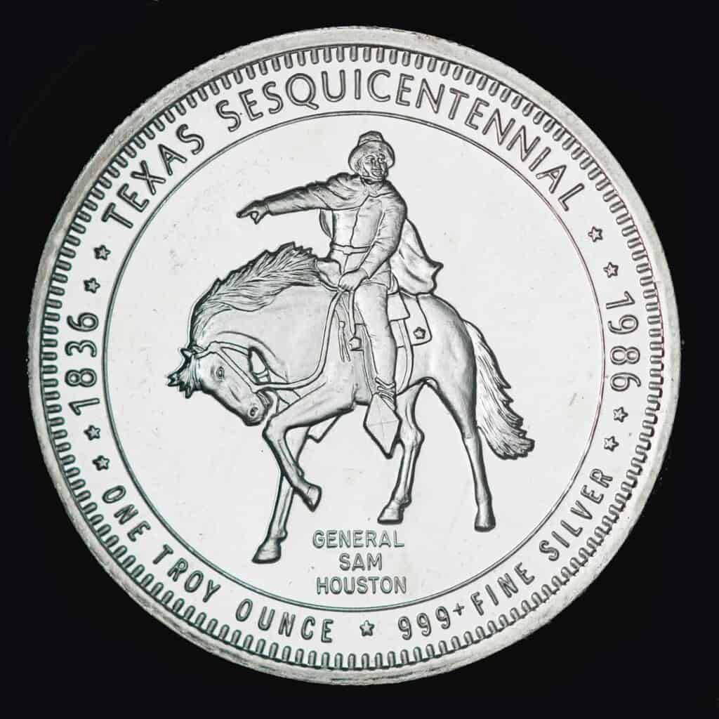 1986 Sam Houston Alamo and Star Sesquicentennial Obverse