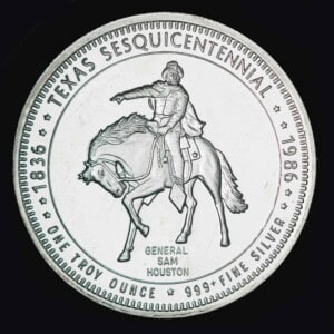 1986 Sam Houston Alamo and Star Sesquicentennial obverse