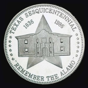 1986 Sam Houston Alamo and Star Sesquicentennial reverse