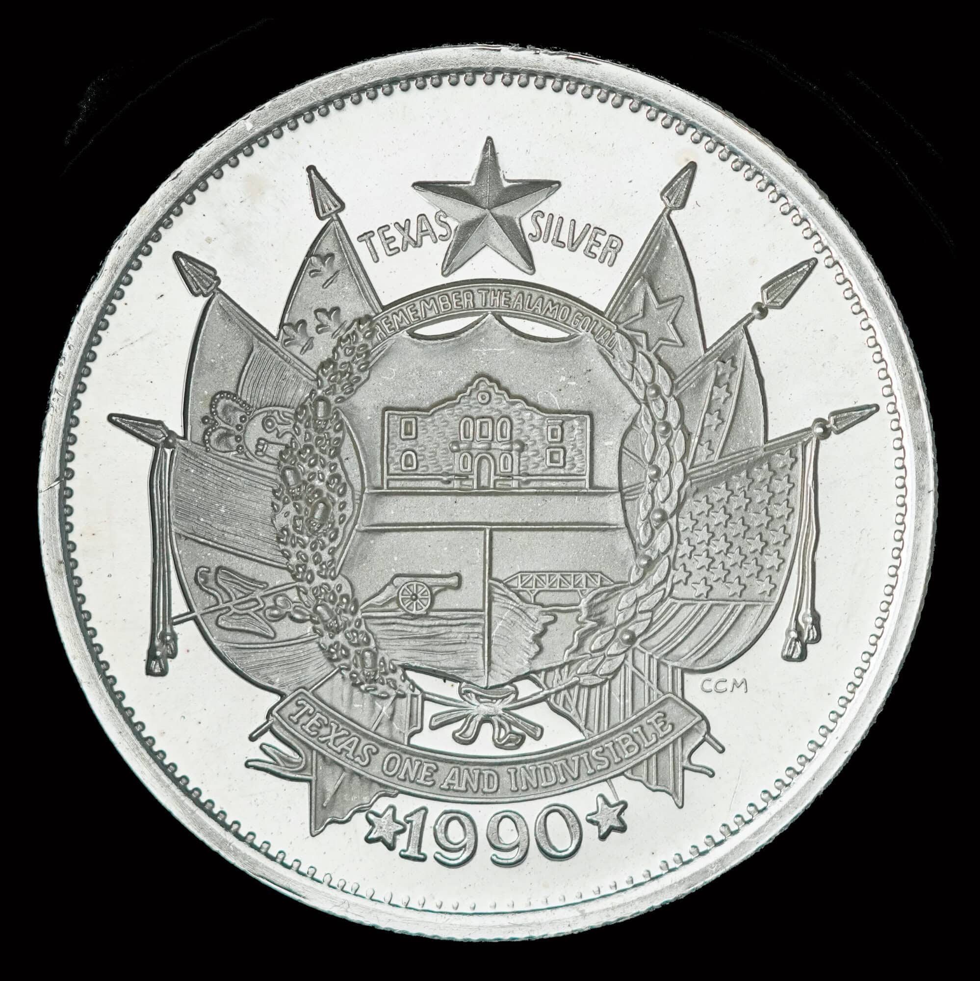 1990 State of Texas 1 oz Silver Round (CCM)