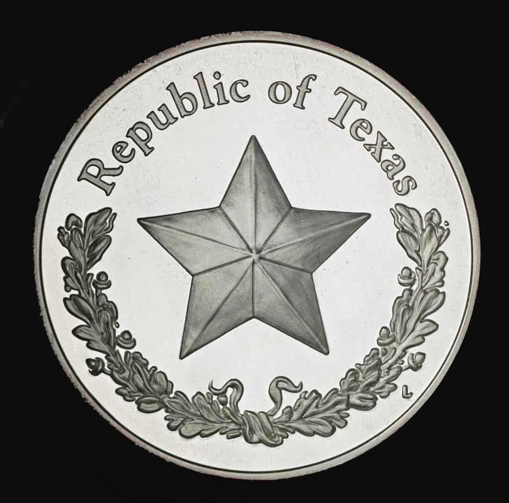 1999 Republic of Texas Silver Round Obverse