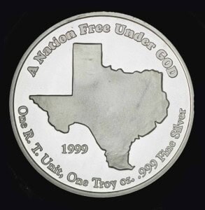 1999 Republic of Texas Silver Round reverse