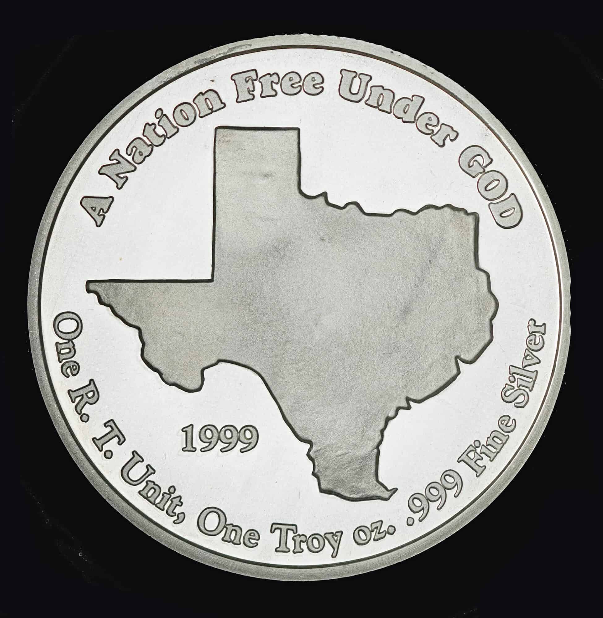 1999 Republic of Texas Silver Round Reverse