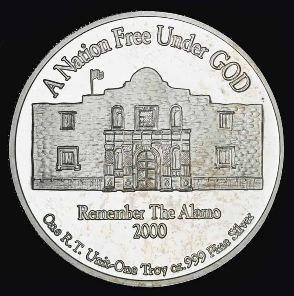 2000 Republic of Texas Silver Round Reverse