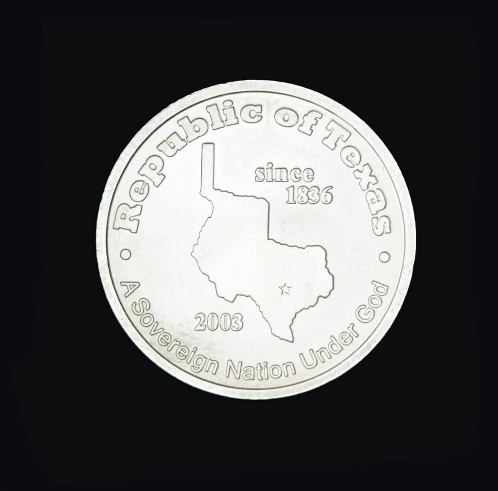 2003 Republic of Texas 8 Gram Silver Round Obverse