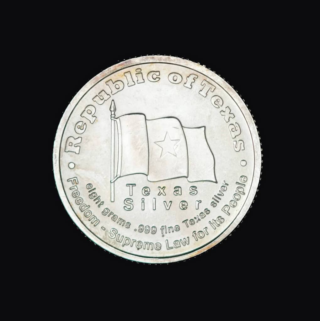 2003 Republic of Texas 8 Gram Silver Round Reverse