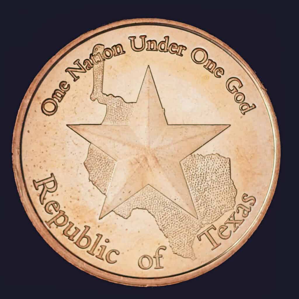2010 Republic of Texas Copper Round Obverse