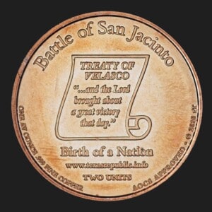 2010 Republic of Texas Copper Round reverse