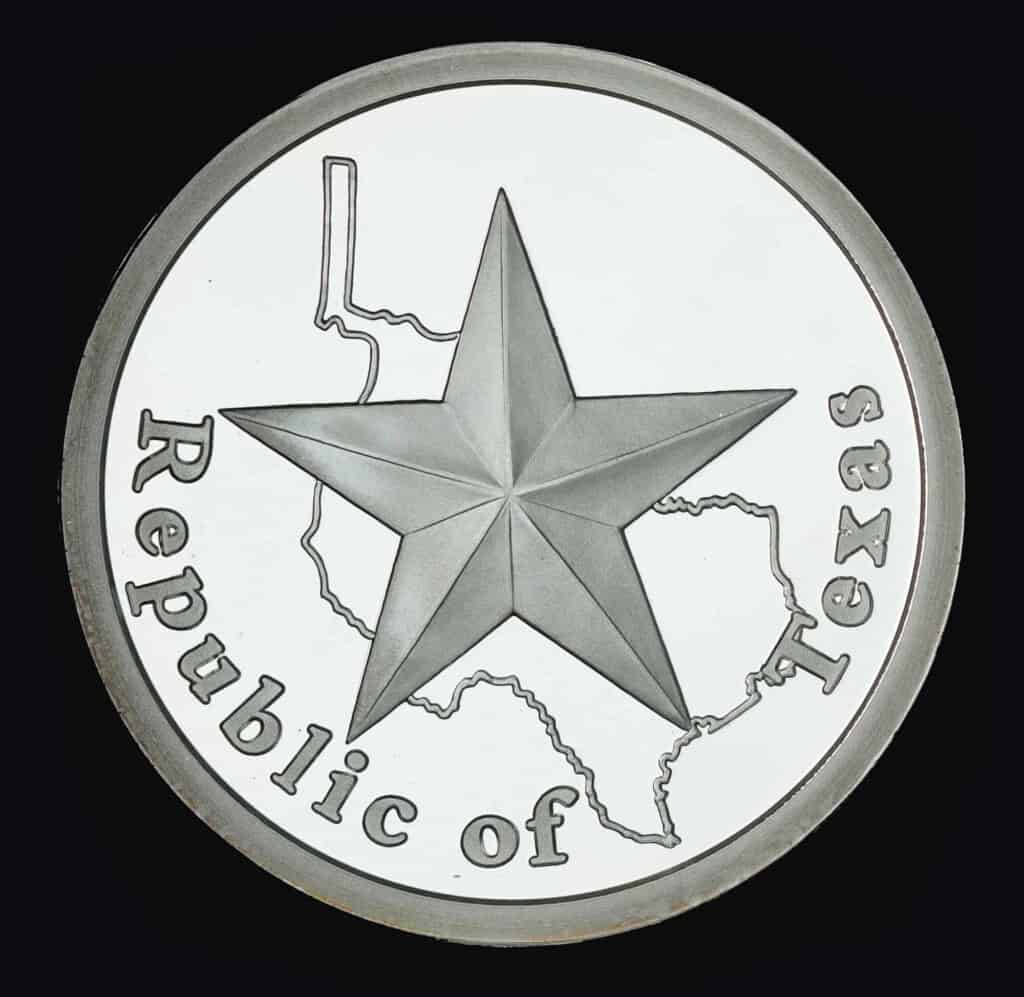 2010 Republic of Texas Silver Round Obverse