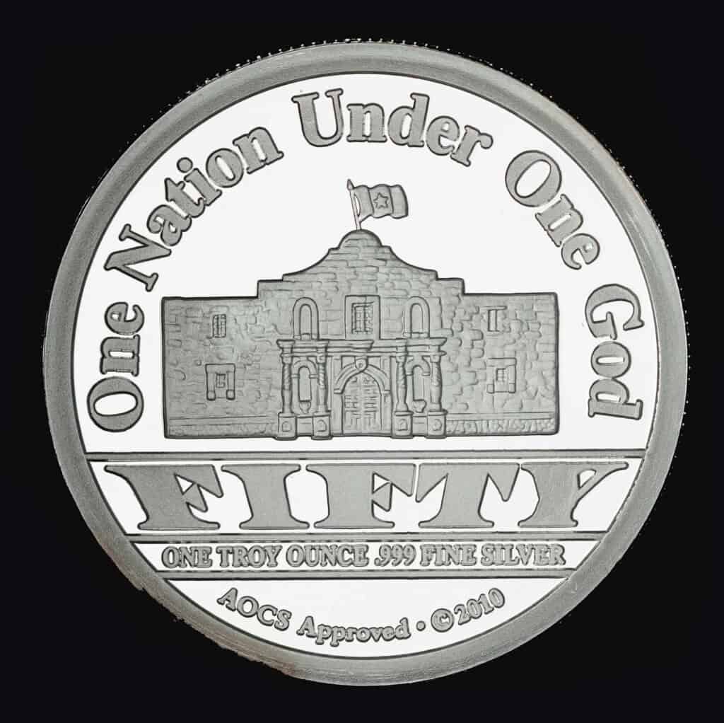 2010 Republic of Texas Silver Round Reverse