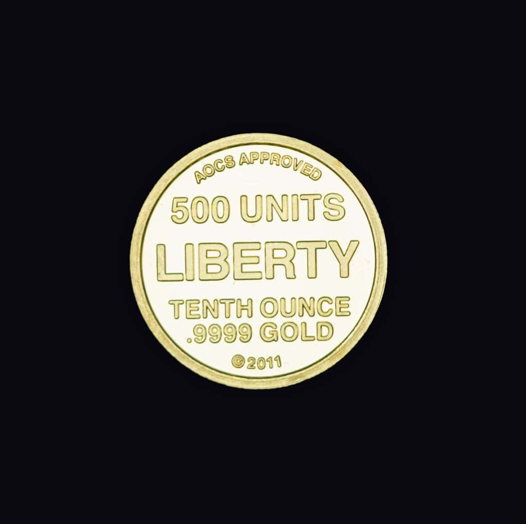 2011 Republic of Texas 1/10th oz Gold Round Reverse