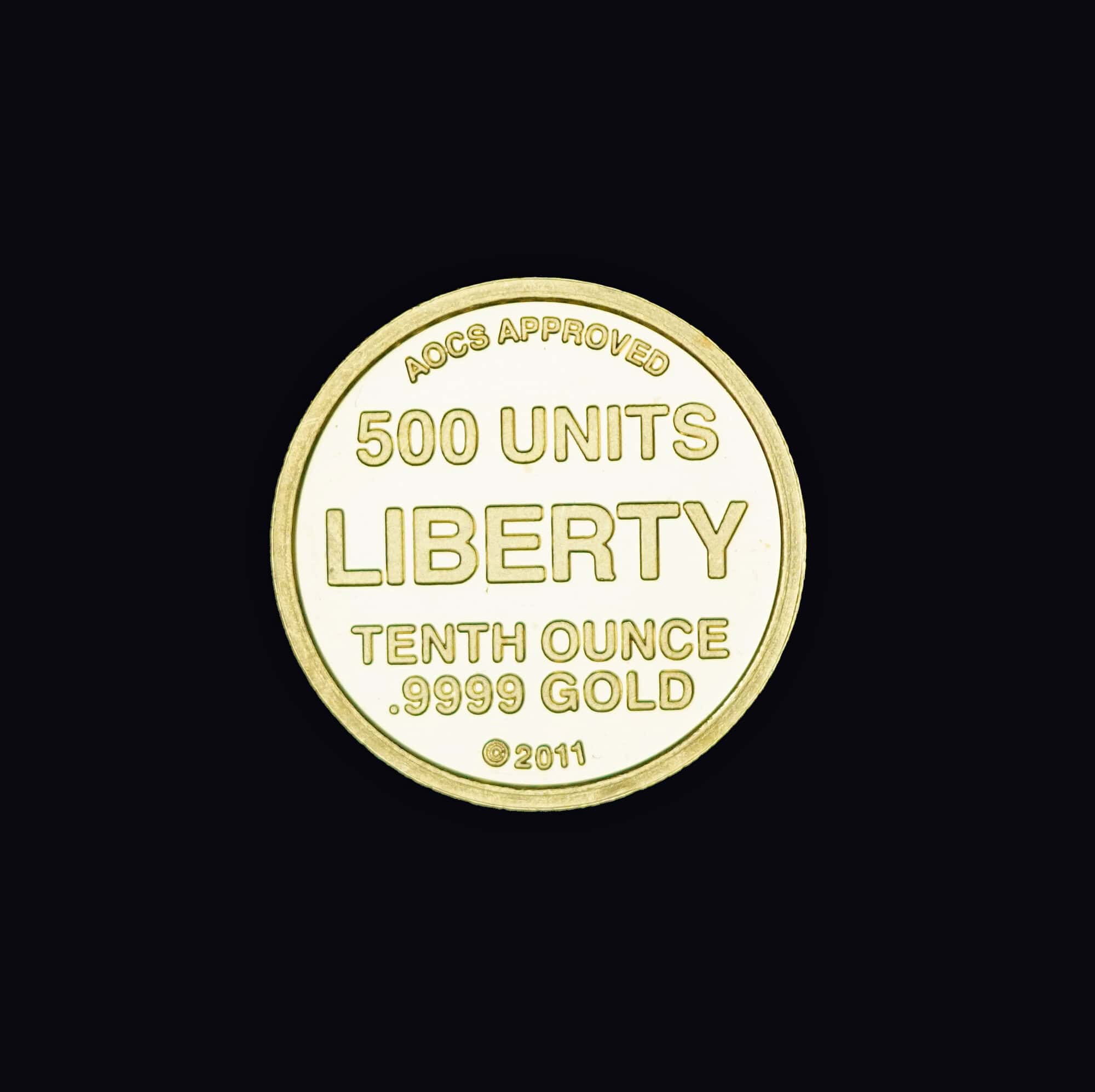 2011 Republic of Texas 1/10th oz Gold Round Reverse