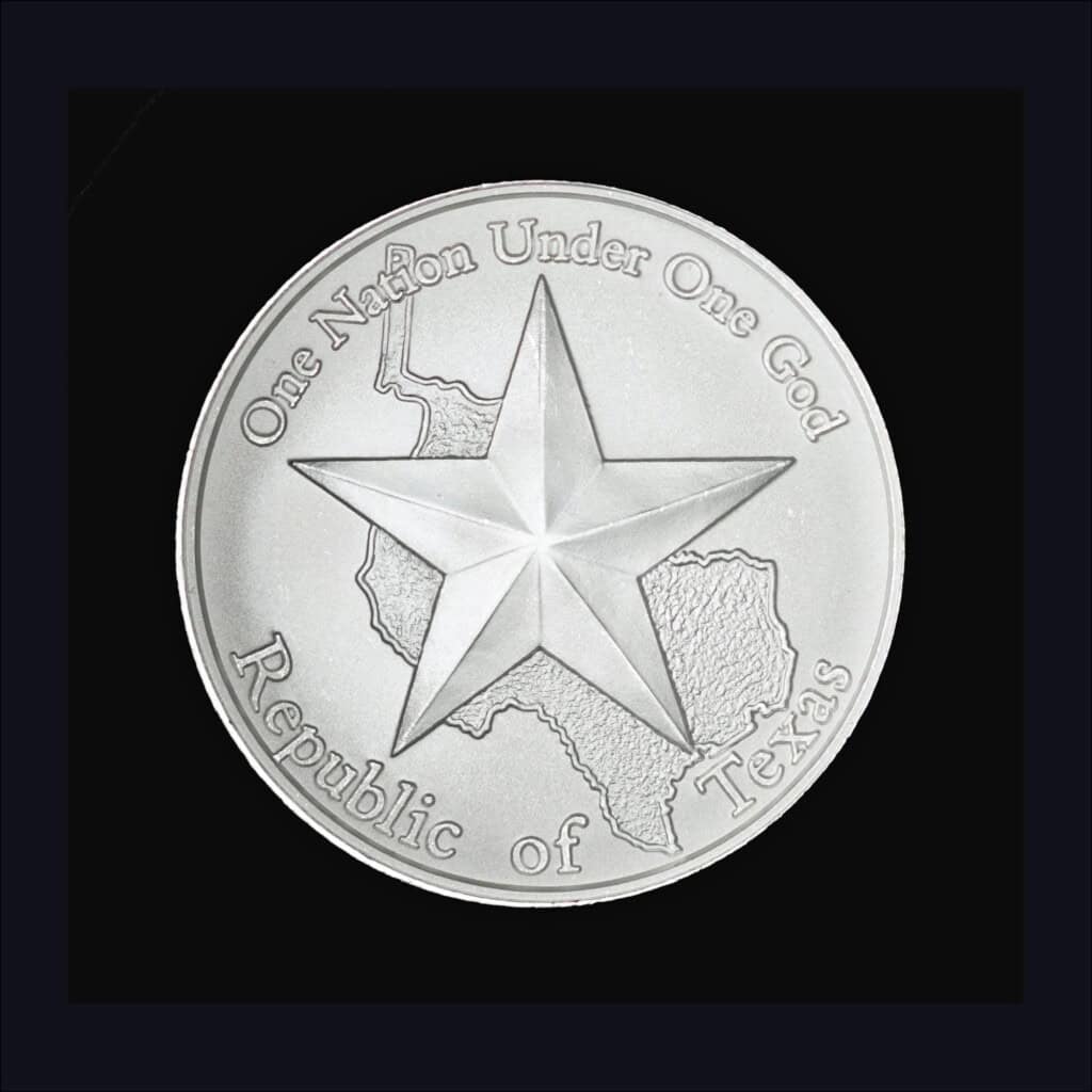 2015 Republic of Texas Half Ounce Silver Round Obverse