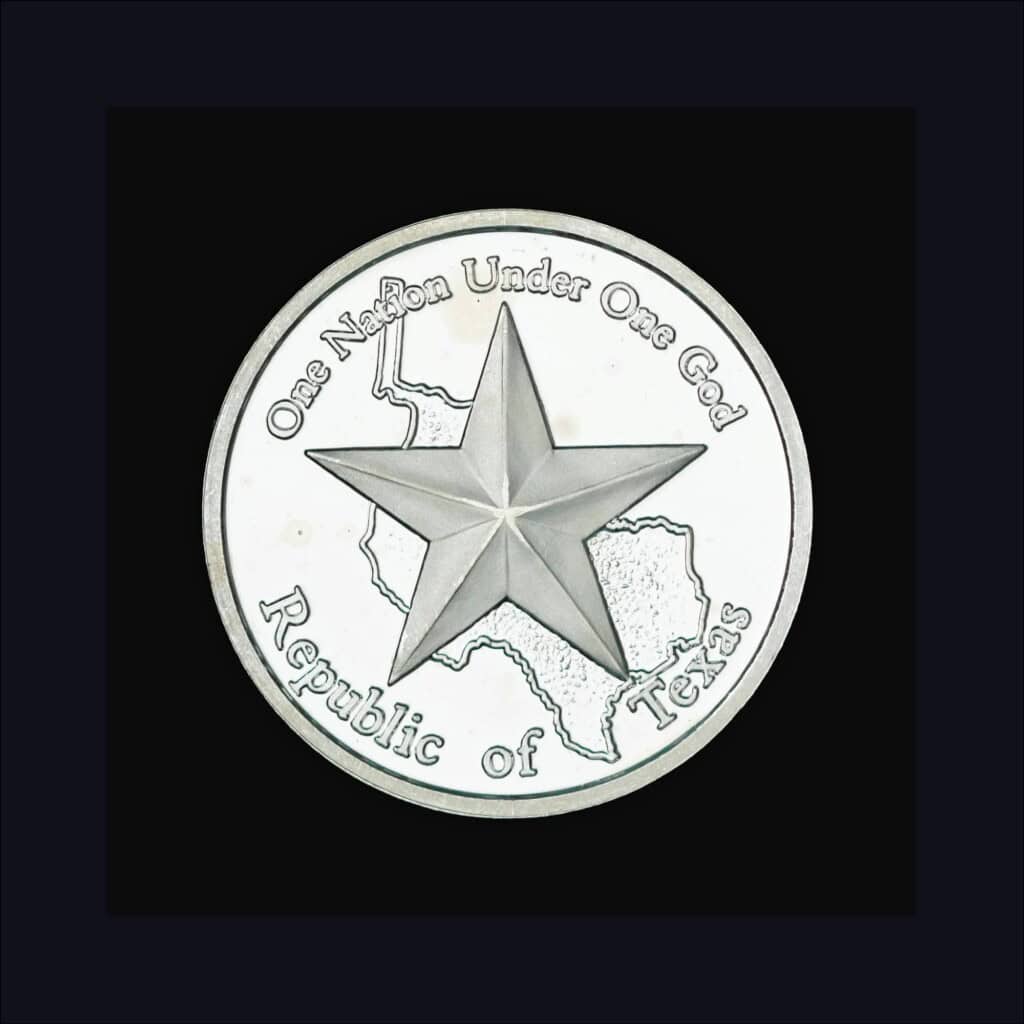 2018 Republic of Texas Quarter Ounce Silver Round Obverse