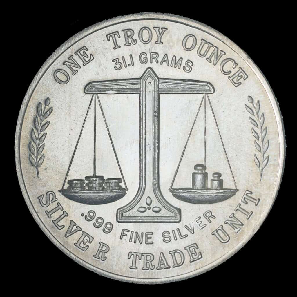 1980 Dor-Tex Corp. Silver Trade Unit Reverse