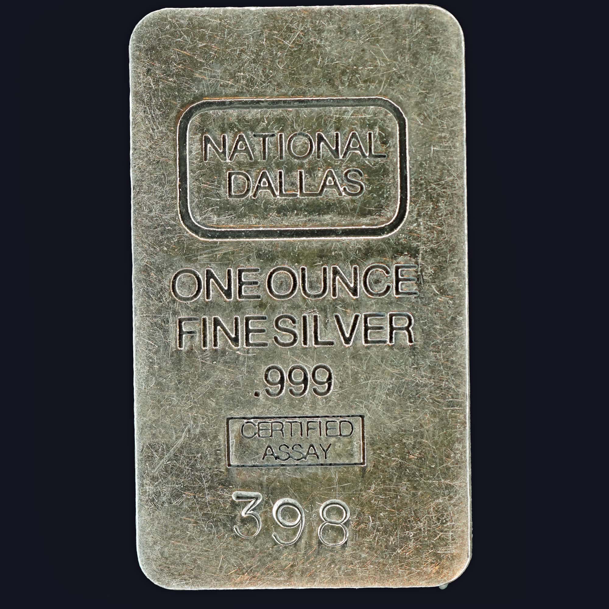 1981 National Dallas 1 Ounce Silver Bar obverse