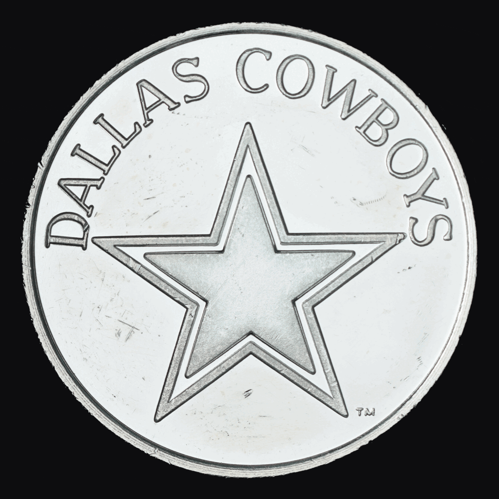 1993 Dallas Cowboys Super Bowl XXVII Champions Silver Round Obverse