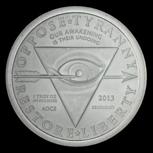 2013 Deluminati Paper Is Poverty Silver Round reverse