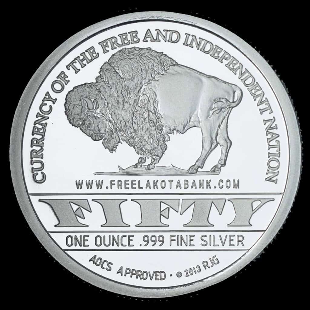 2013 Free Lakota Bank Silver Round Reverse