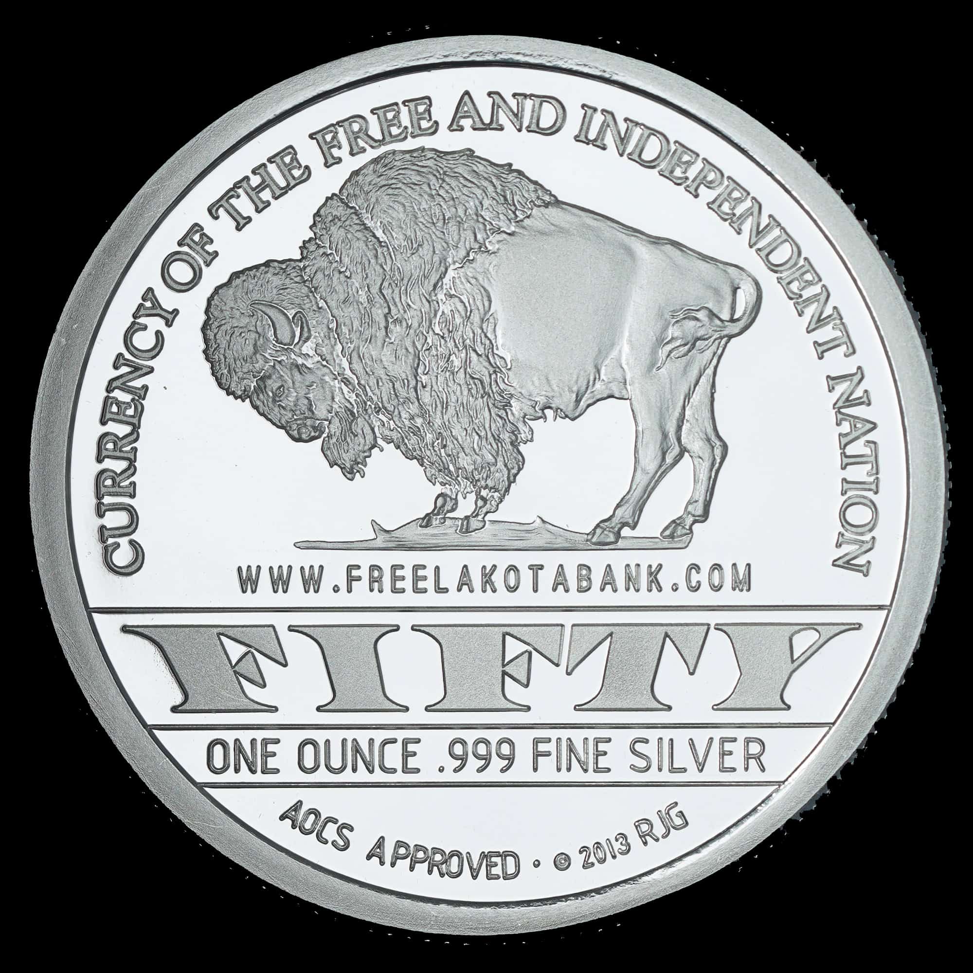 2013 Free Lakota Bank Silver Round reverse