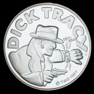 1987 Dick Tracy Wrist Radio AMC Silver Round obverse