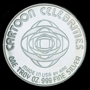 1987 Mr. & Mrs. Dithers AMC Cartoon Celebrities Silver Round reverse