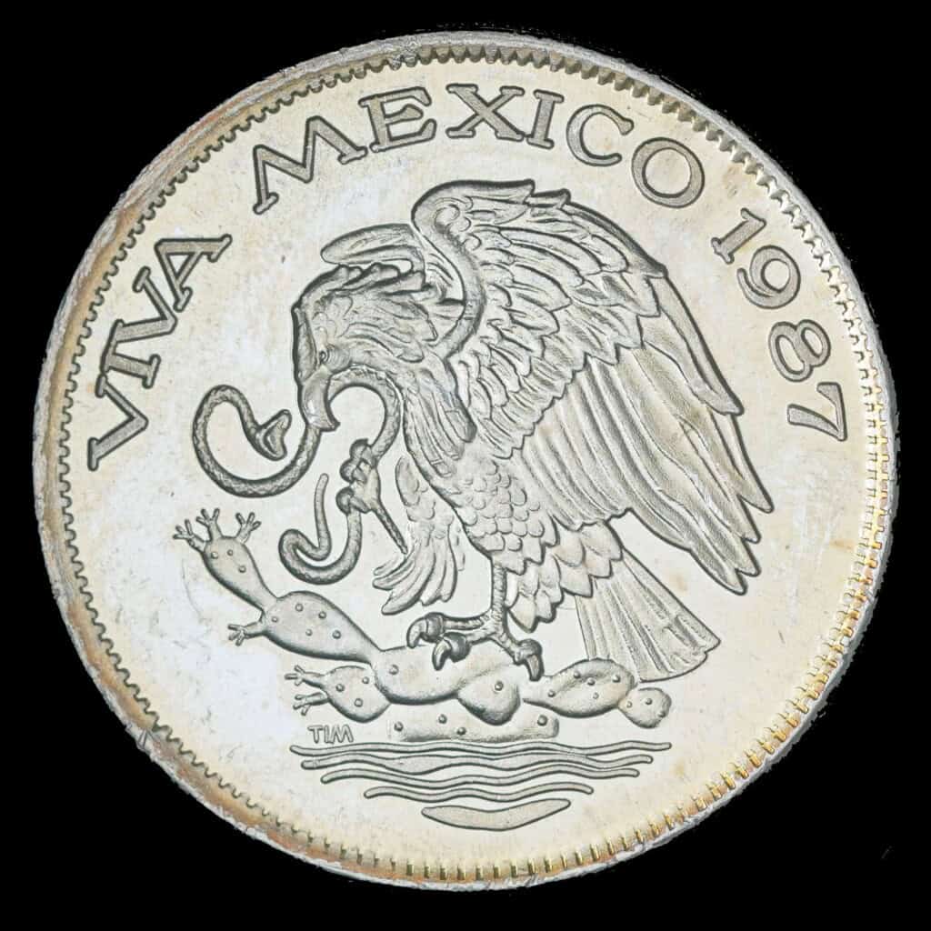 1987 Viva Mexico TIM Silver Round Obverse