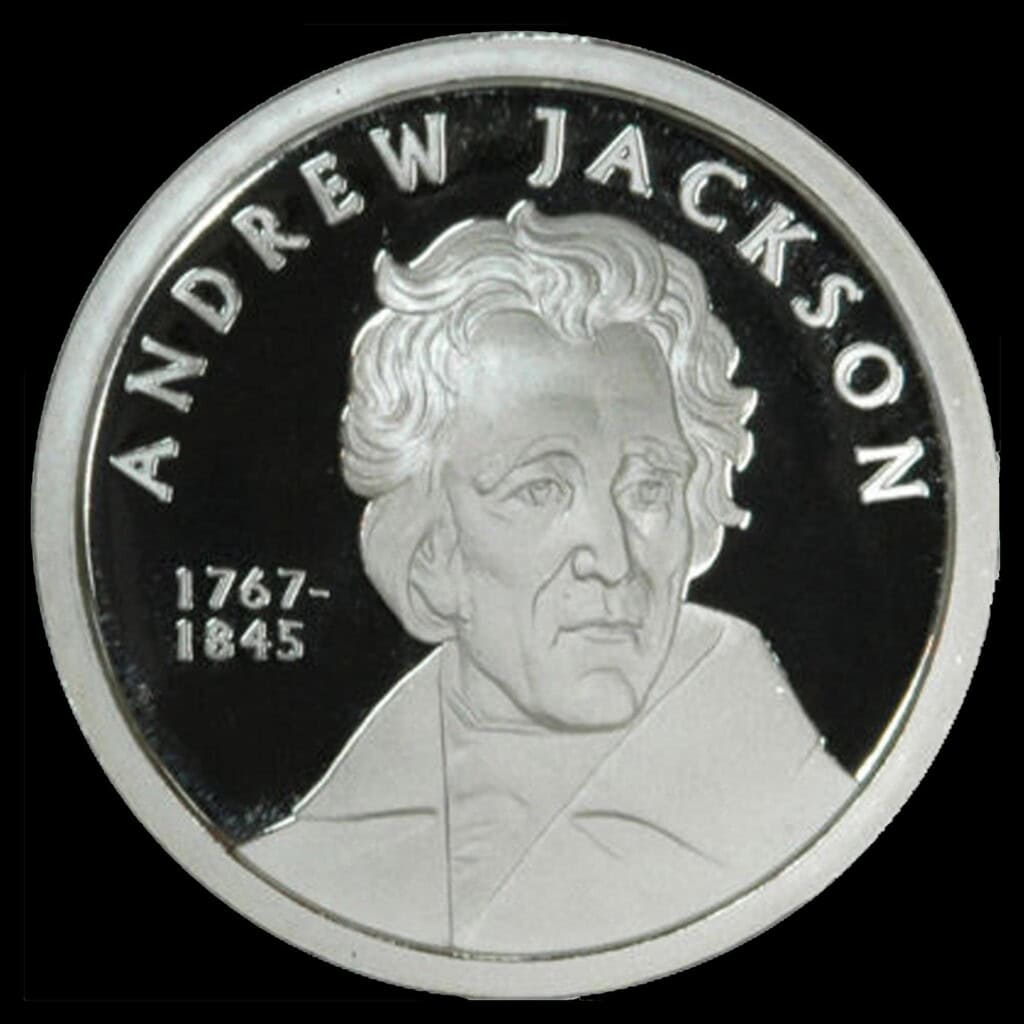 2009 Andrew Jackson Proof-Like Silver Round Obverse