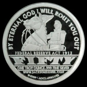 2009 Andrew Jackson Proof-Like Silver Round reverse