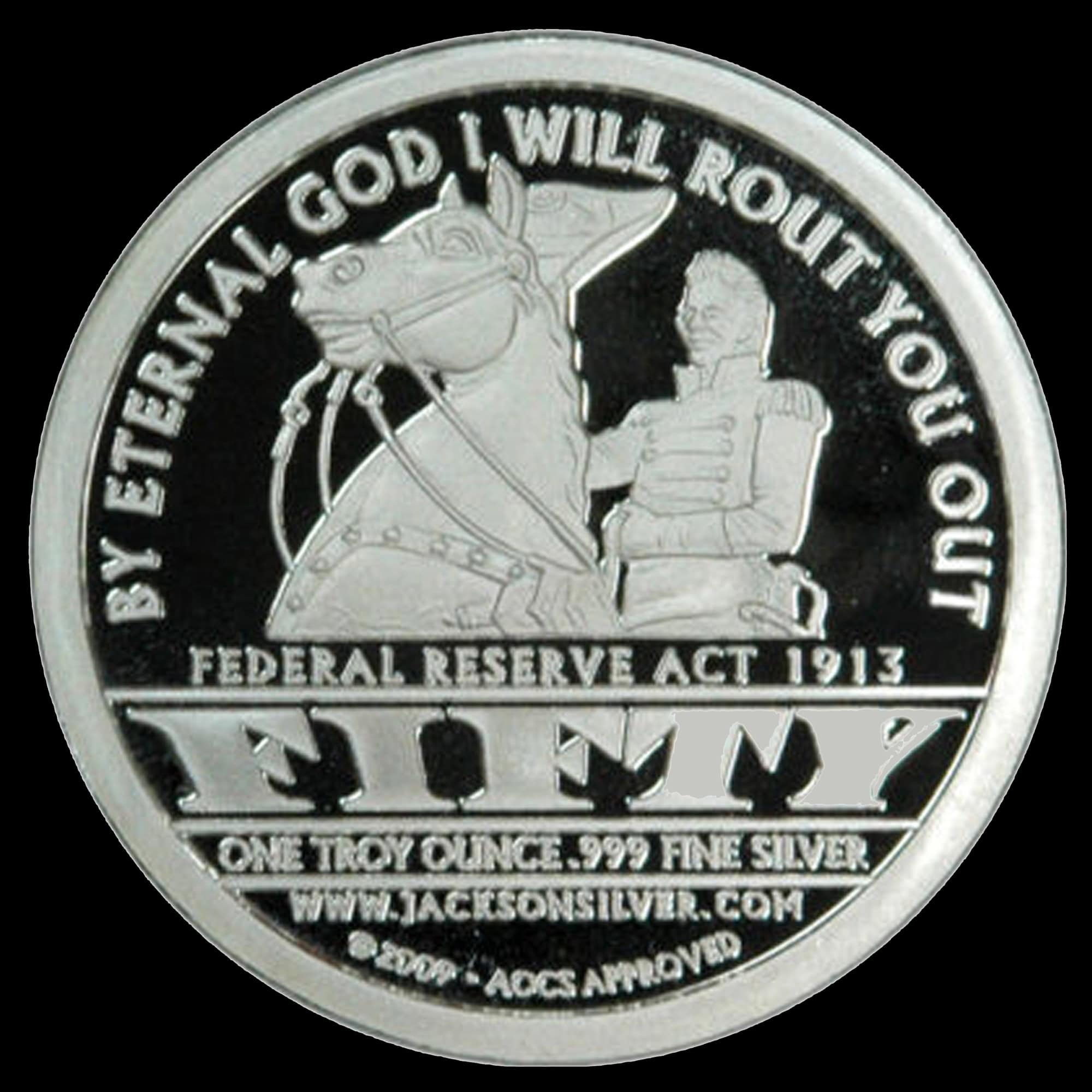 2009 Andrew Jackson Proof-Like Silver Round reverse